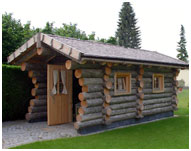 Rundholz-Sauna